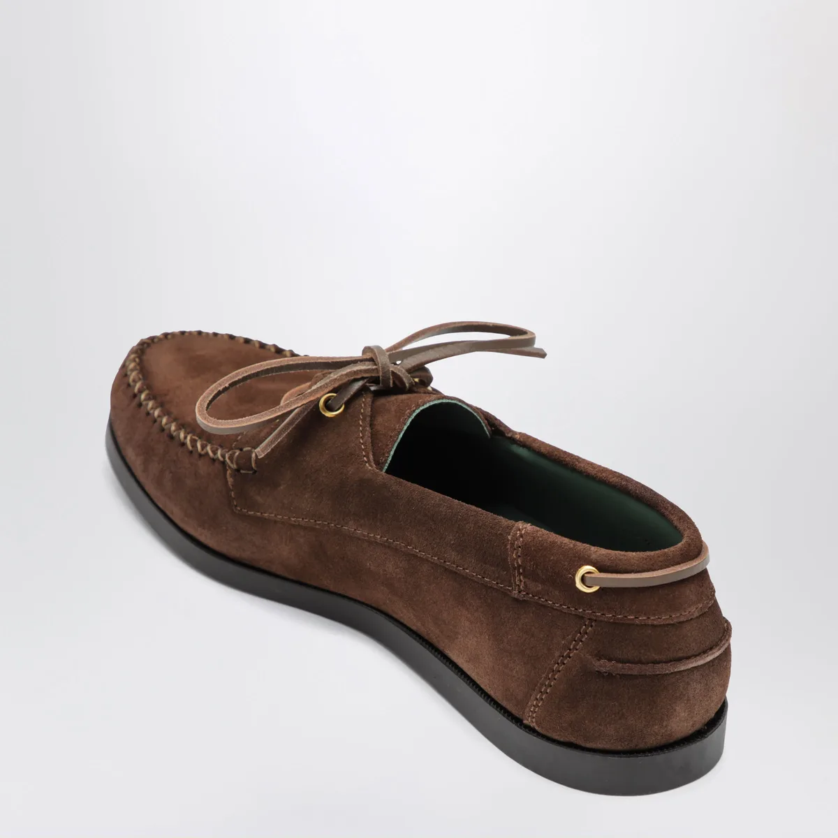 Vinny's Brown Boat Shoe In Suede