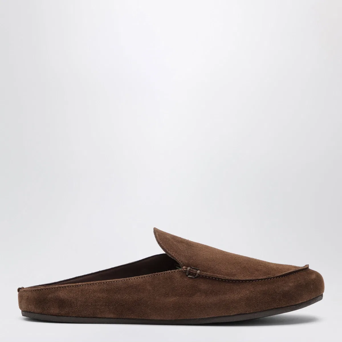 Vinny's Donnie Mules In Brown Suede Leather
