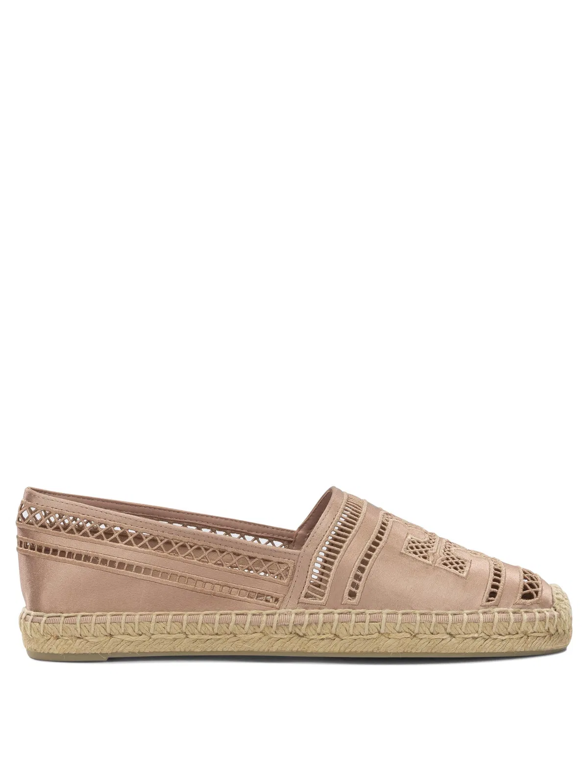 Tory Burch Pink Viscose Silk Textile Rubber Espadri