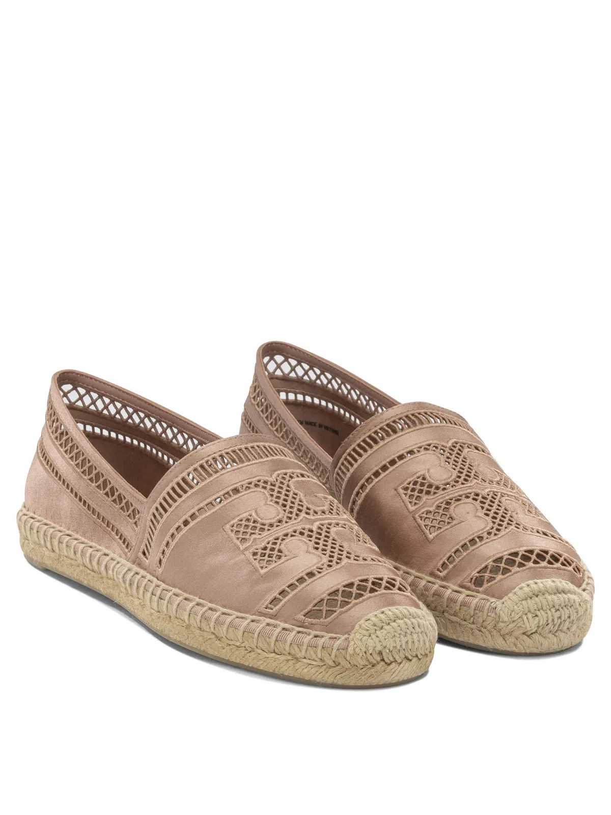 Tory Burch Pink Viscose Silk Textile Rubber Espadri