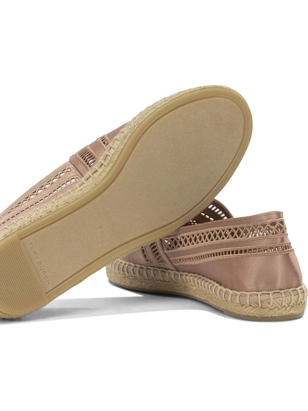 Tory Burch Pink Viscose Silk Textile Rubber Espadri
