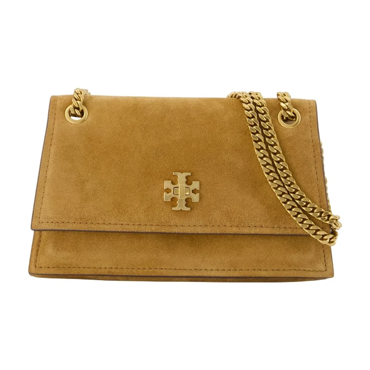 Tory Burch "Kira Turnlock" Suede Mini Bag