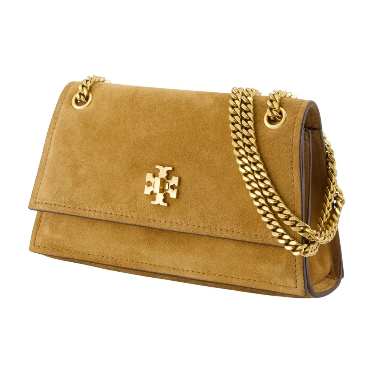 Tory Burch "Kira Turnlock" Suede Mini Bag
