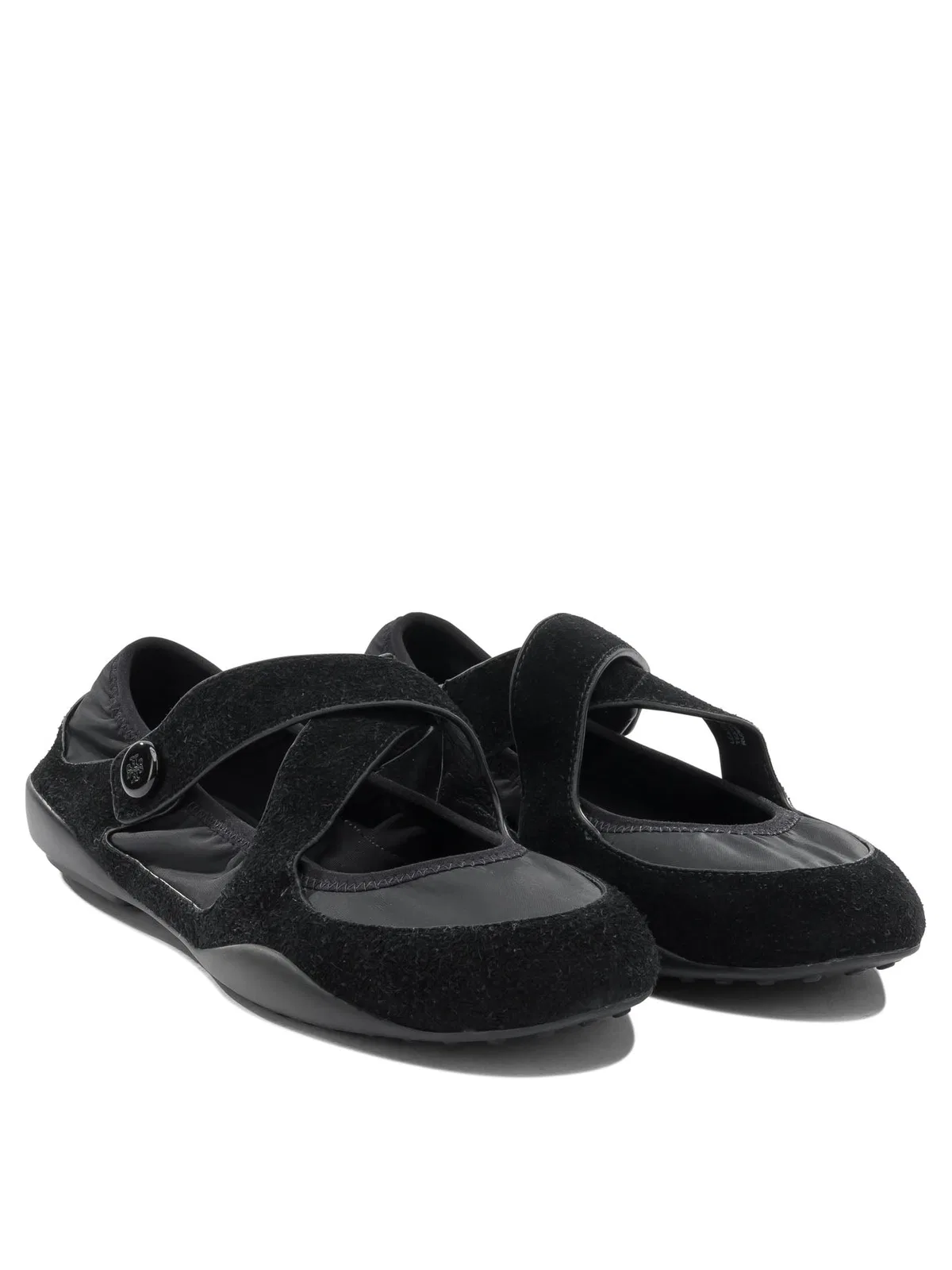 Tory Burch Suede Nylon Rubber Ballerinas