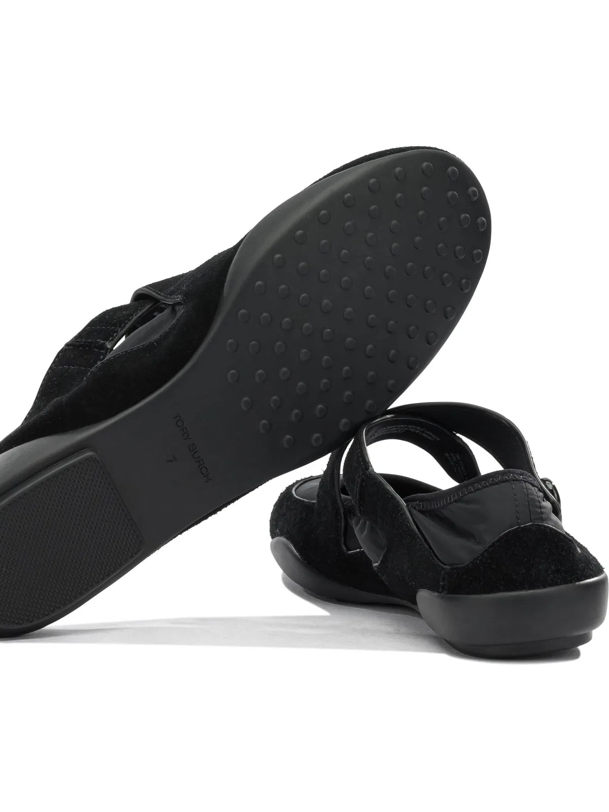 Tory Burch Suede Nylon Rubber Ballerinas