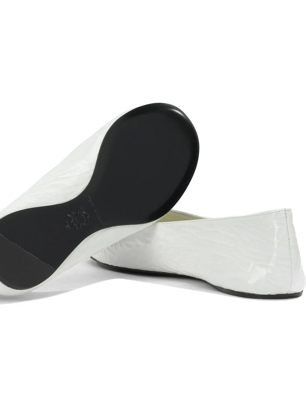 Tory Burch White Goat Bovine Leather Ballerinas