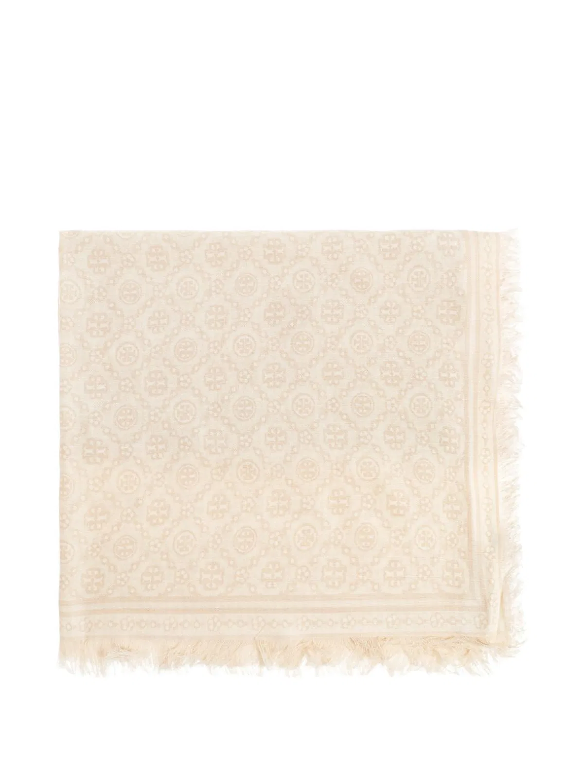 Tory Burch Monogram Wool And Silk Scarf