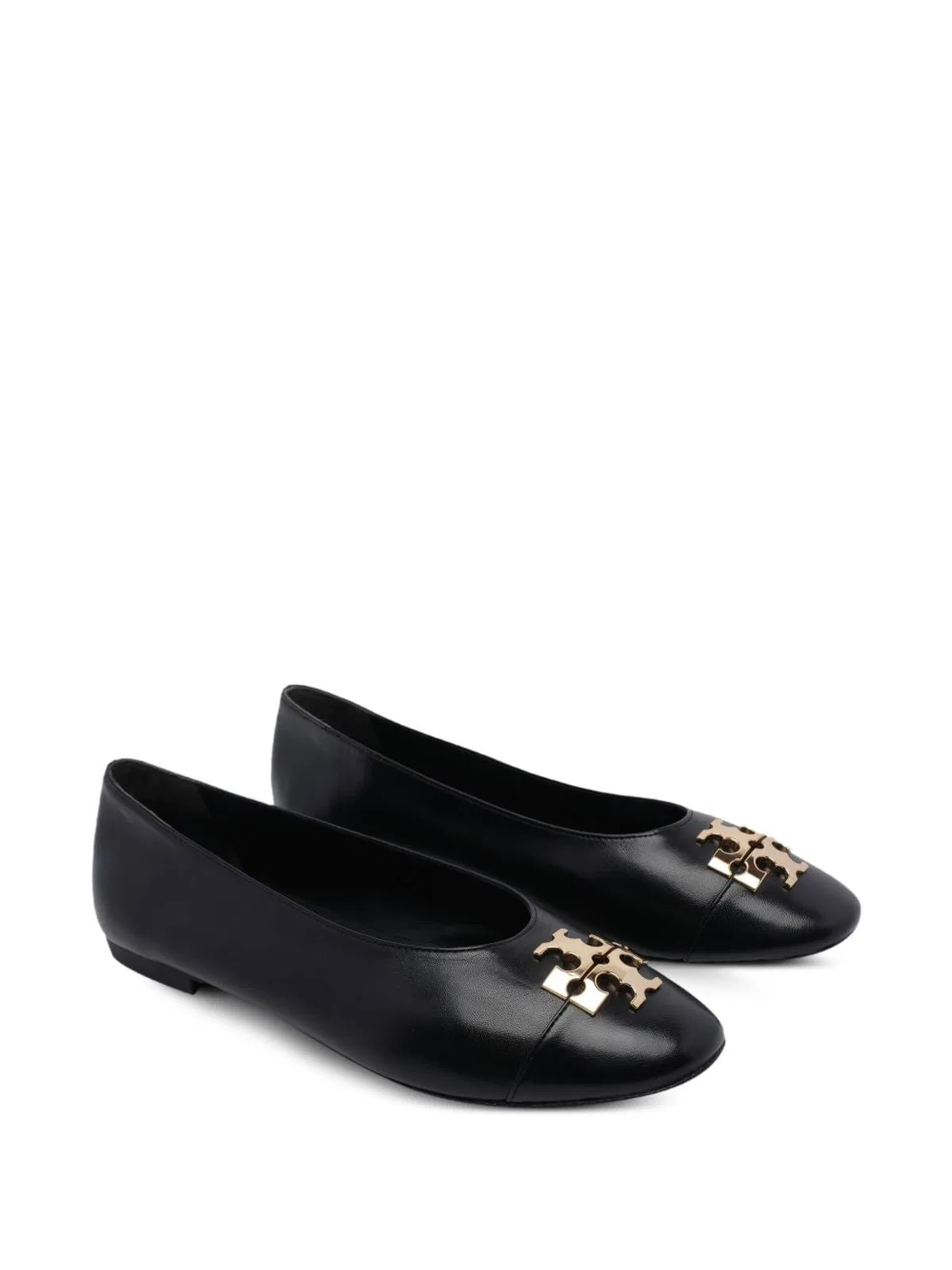 Tory Burch Black Caprine Leather Flat Shoes