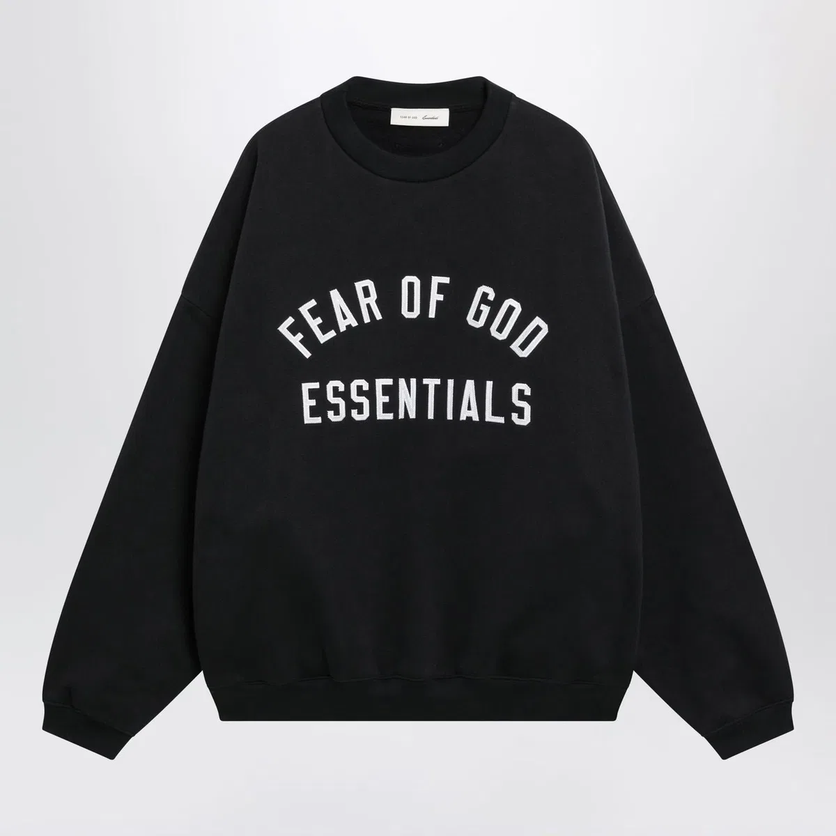 Fear Of God Essentials Black Cotton Fleece Sweatshirt With Logo
