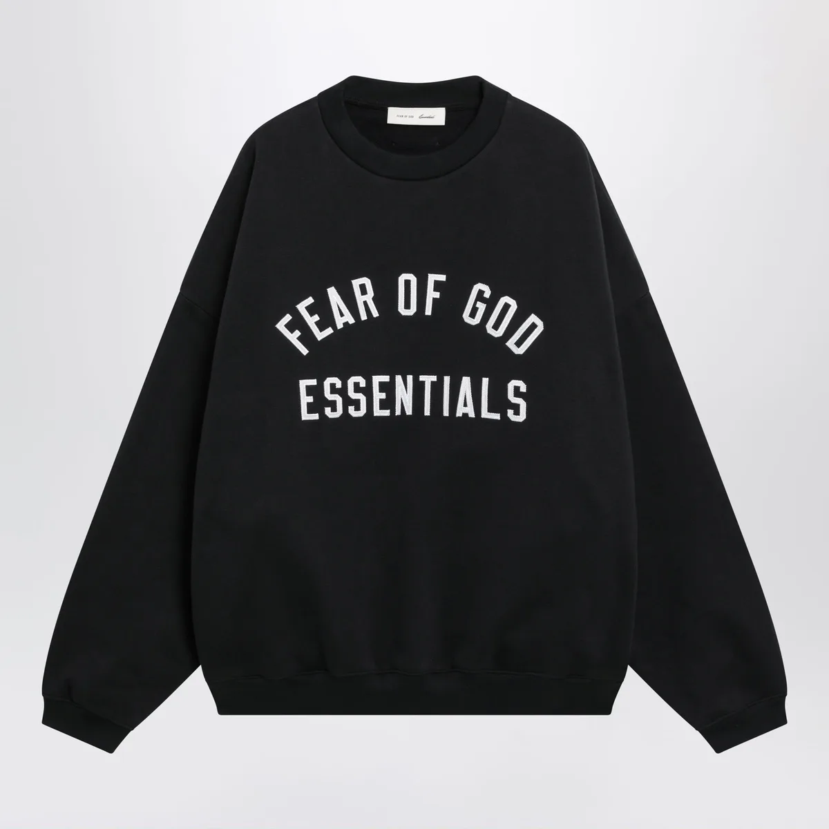 Fear Of God Essentials Black Cotton Fleece Sweatshirt With Logo