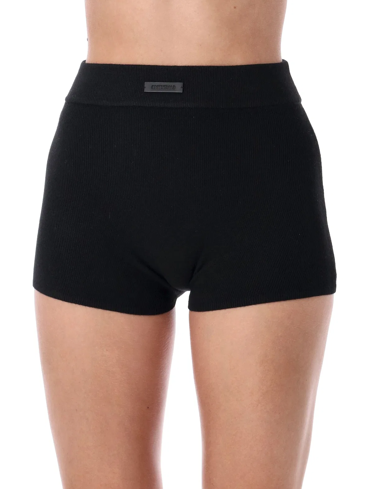 Fear Of God Essentials Black Culotte In Stretch Waffle Fabric