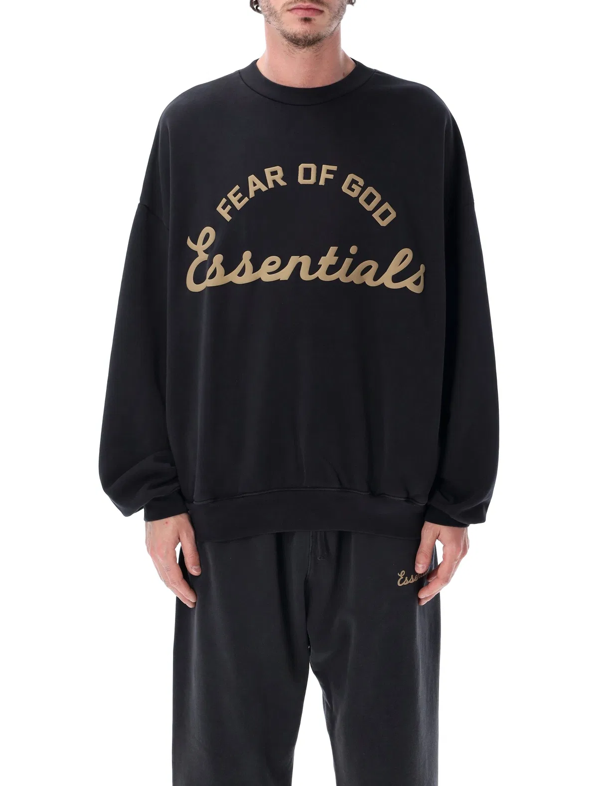 Fear Of God Essentials Training 90S Black Cotton Fleece Sweatsh