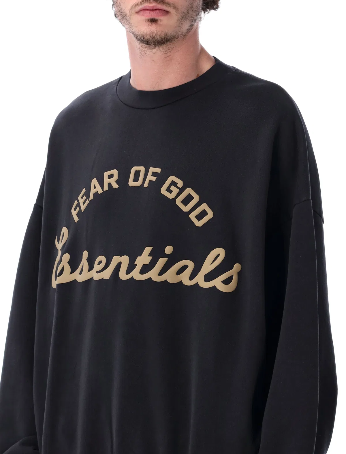 Fear Of God Essentials Training 90S Black Cotton Fleece Sweatsh
