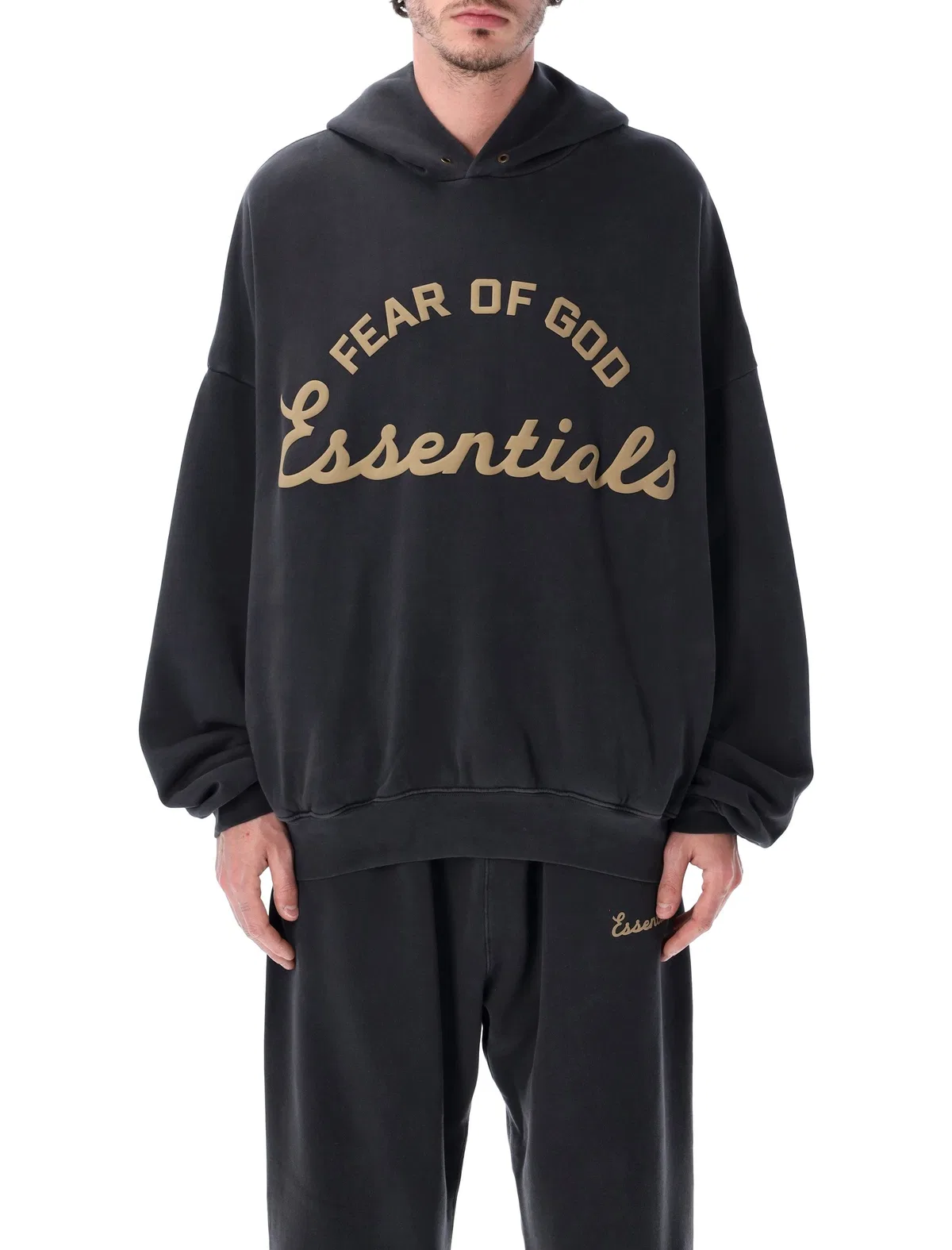 Fear Of God Essentials Training 90S Black Cotton Fleece Sweatsh
