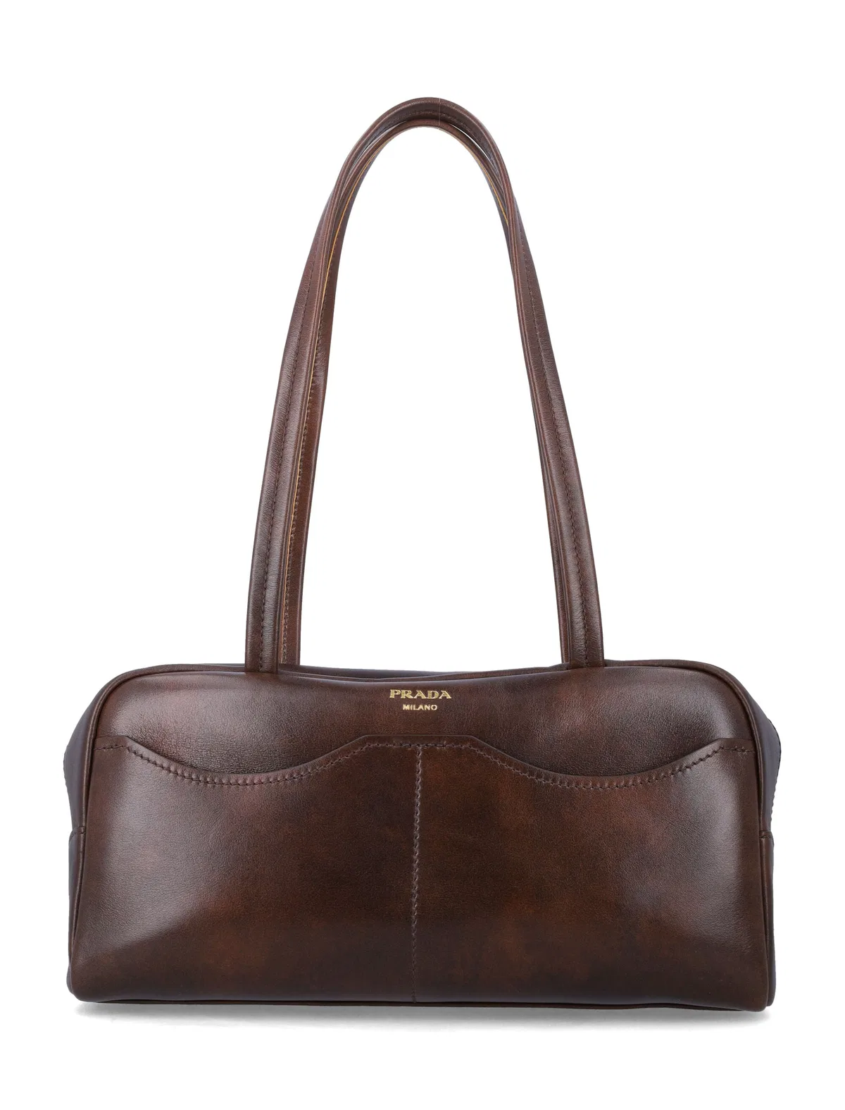 Prada Carry Large Antiqued Leather Top-Handle