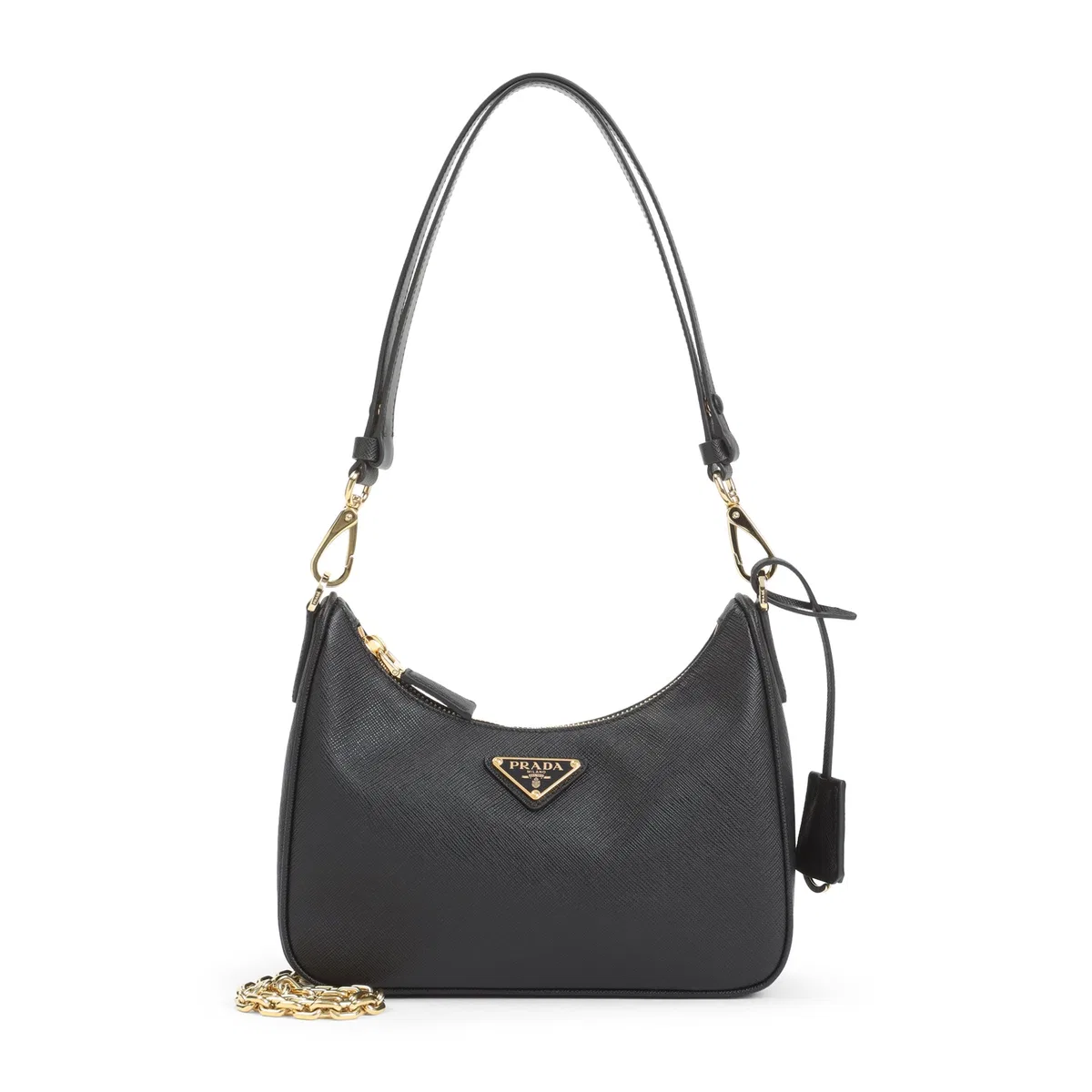 Prada Black Leather Mini Prada Re-Edition Shou