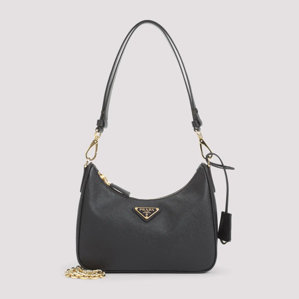 Prada Black Leather Mini Prada Re-Edition Shou