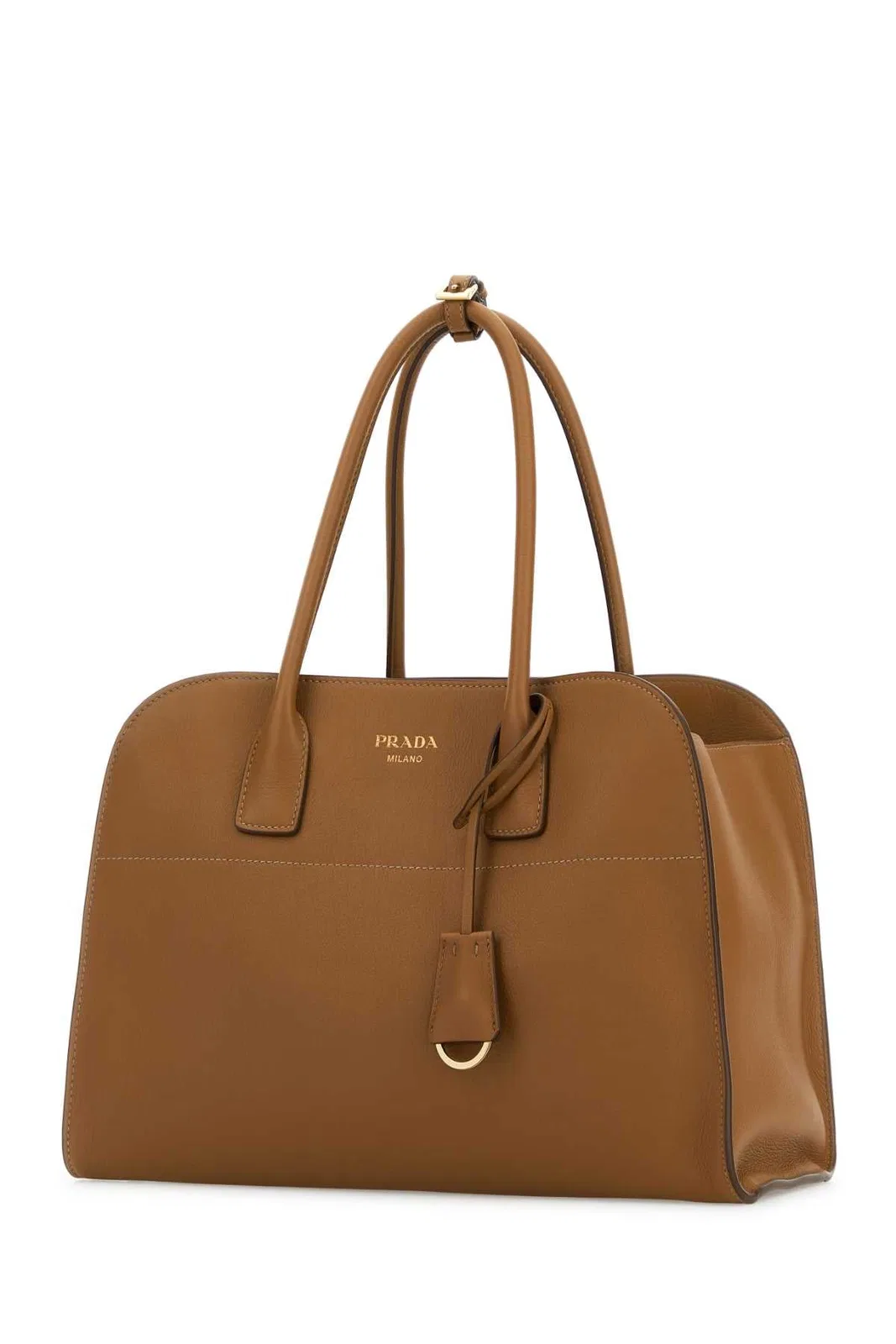 Prada Camel Leather Medium Shopping Bag