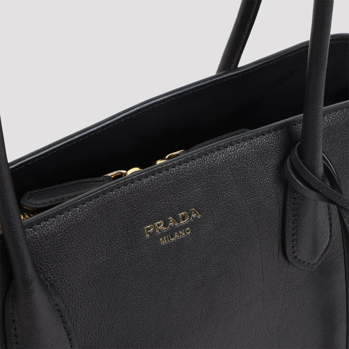 Prada Black Leather Shopping Bag