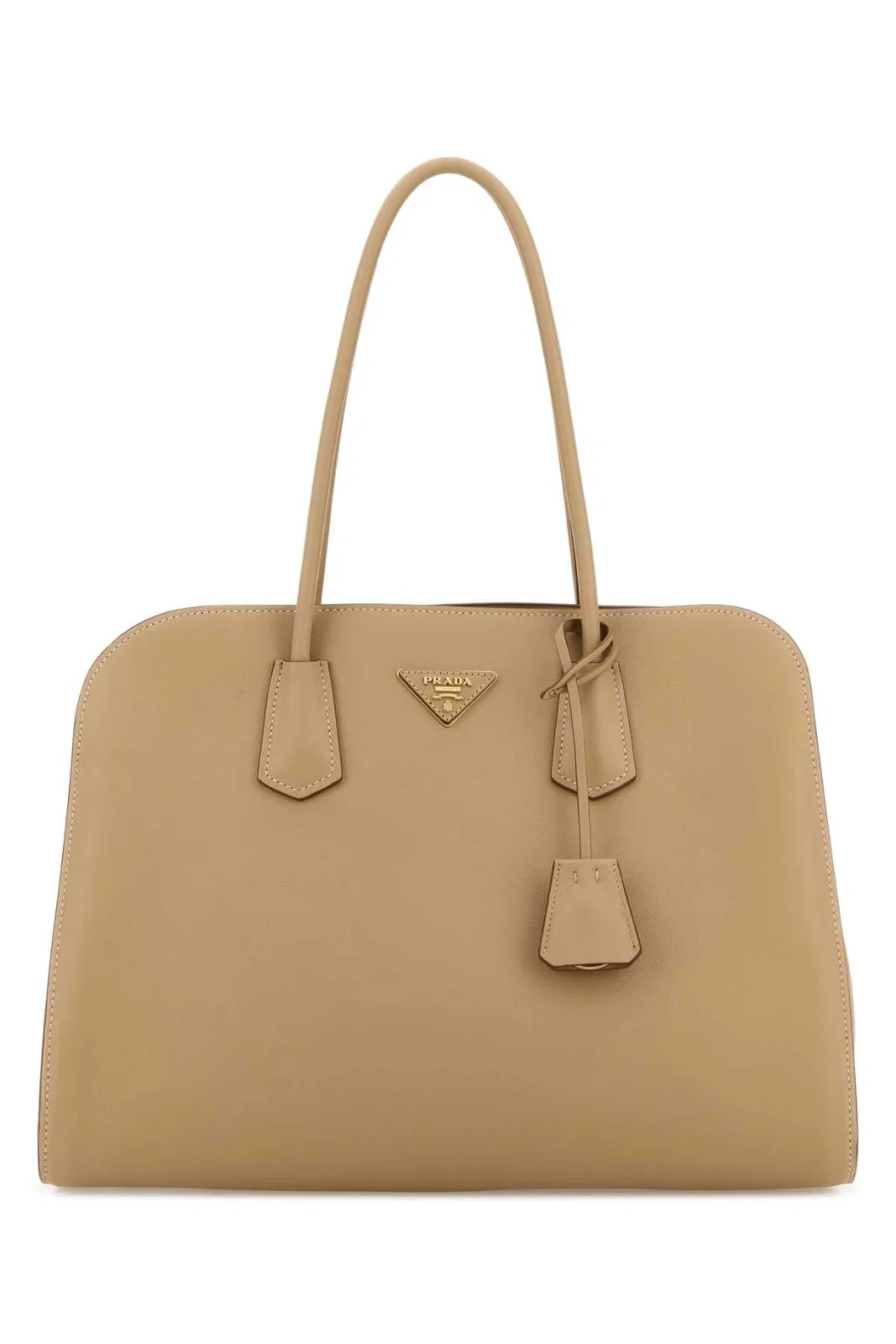 Prada Beige Leather Shopping Bag