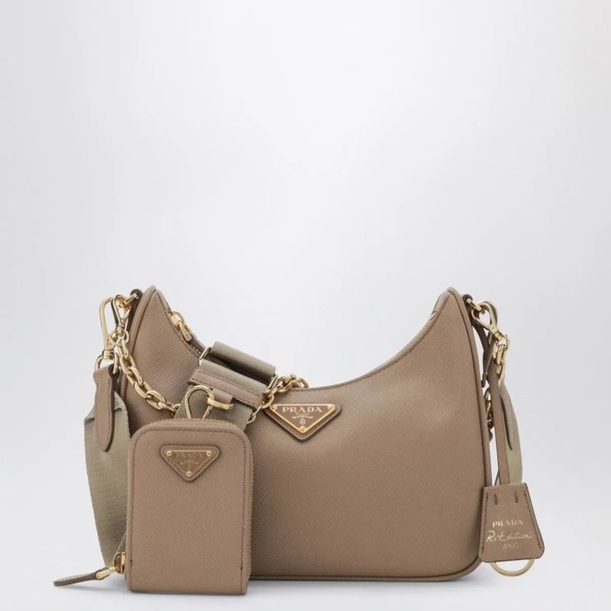 Prada Reedition 2005 Bag In Cameo Beige Leathe