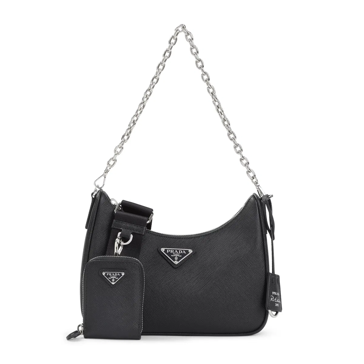 Prada Black Leather Re-Edition 2005 Shoulder B