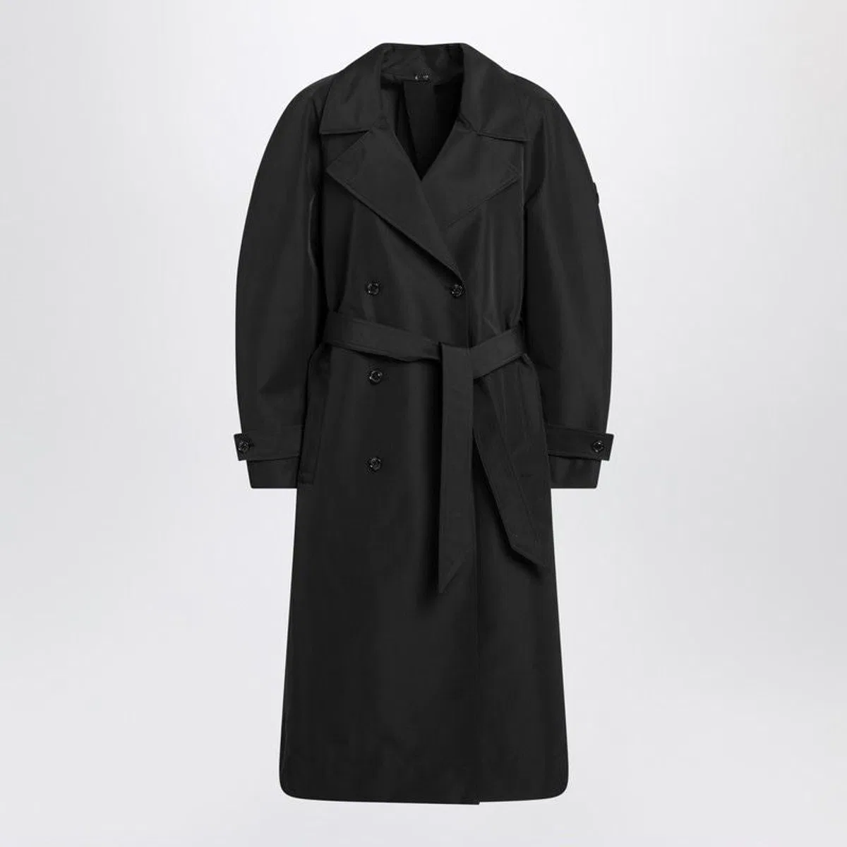 Moncler Genius Black Double-Breasted Trench Coat With B