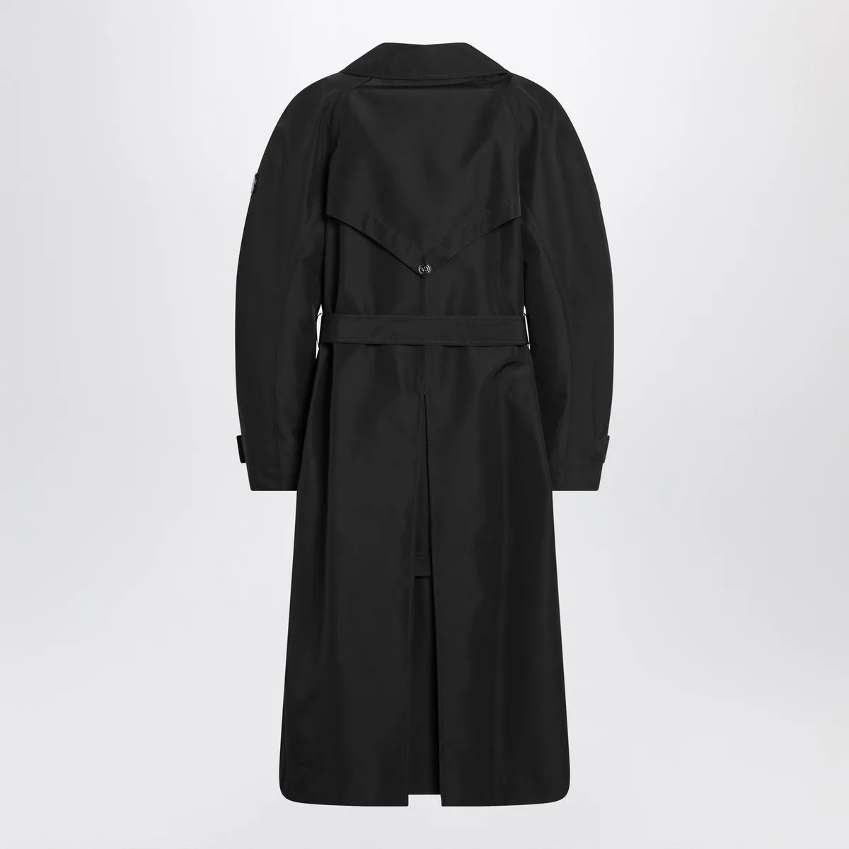 Moncler x Edward Enninful Black Double-Breasted Trench Coat With B