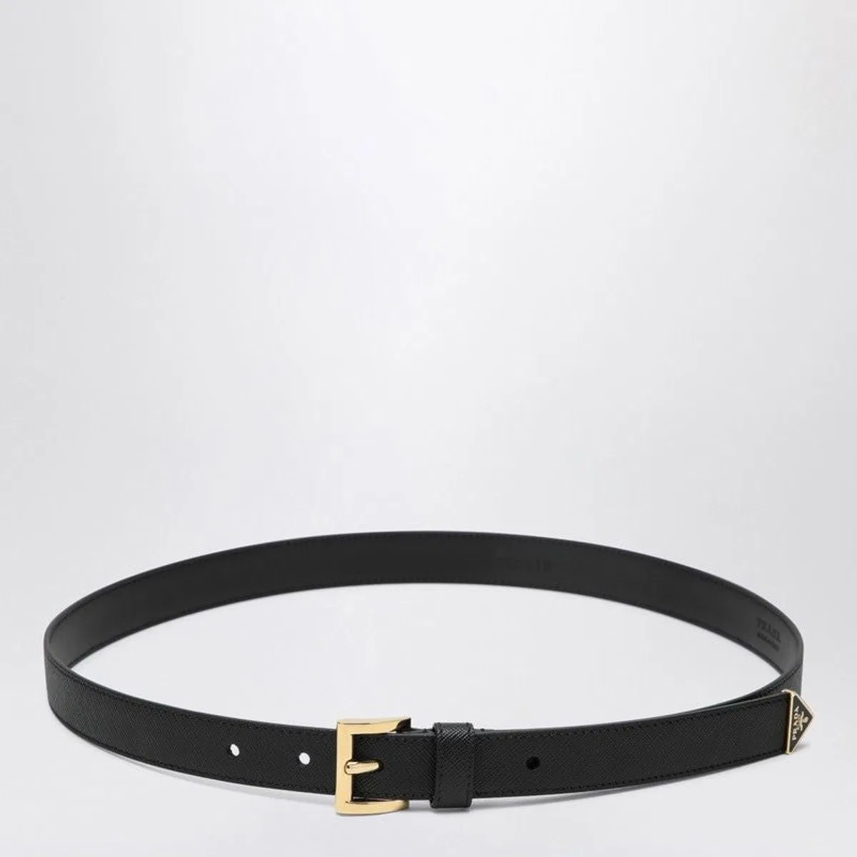 Prada Saffiano Leather Belt With Enameled Tria