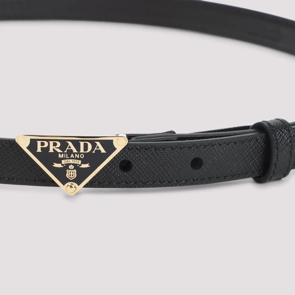 Prada Triangular Buckle Leather Belt