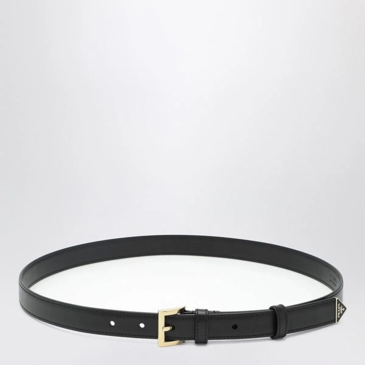 Prada Black Belt With Appliqué