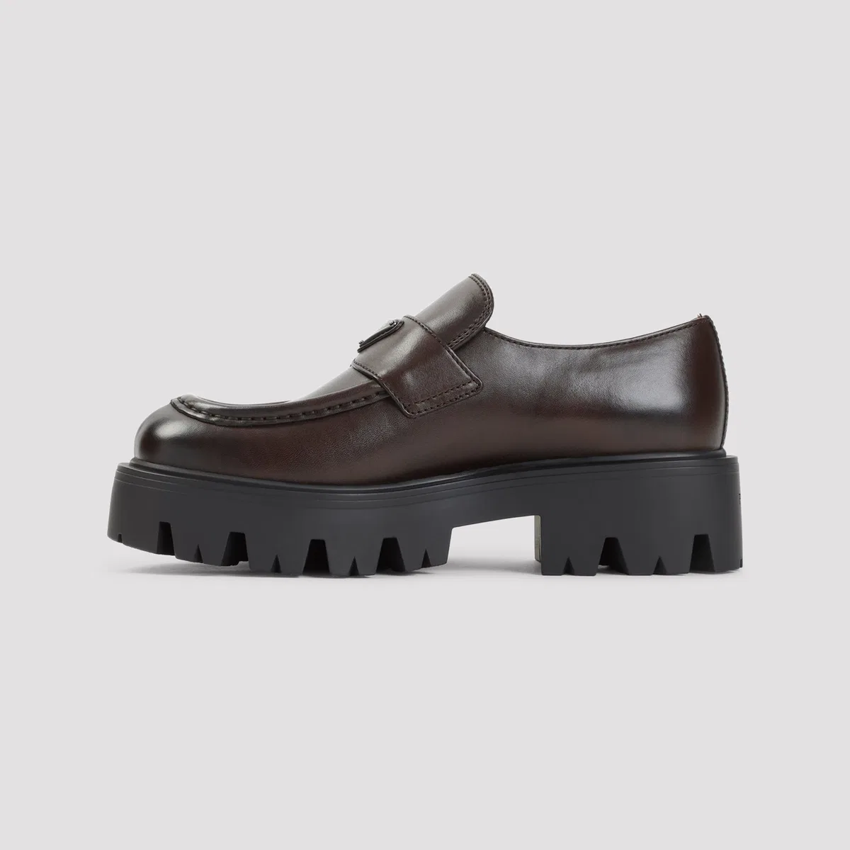 Prada Dark Brown Leather Loafers