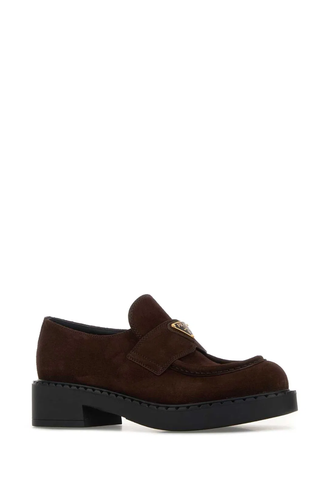 Prada Chocolate Suede Loafers