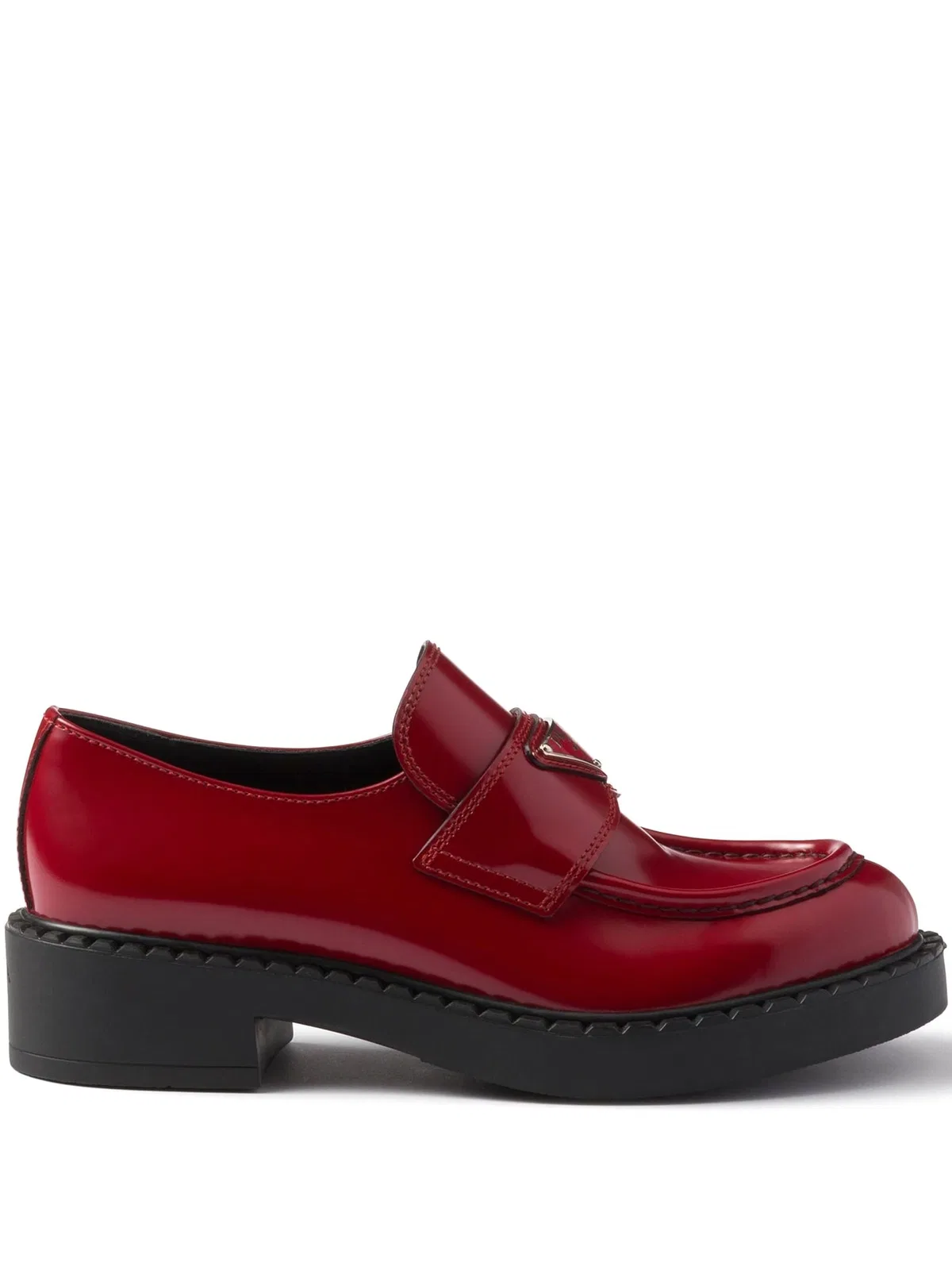 Prada Chocolate Leather Logo Loafers
