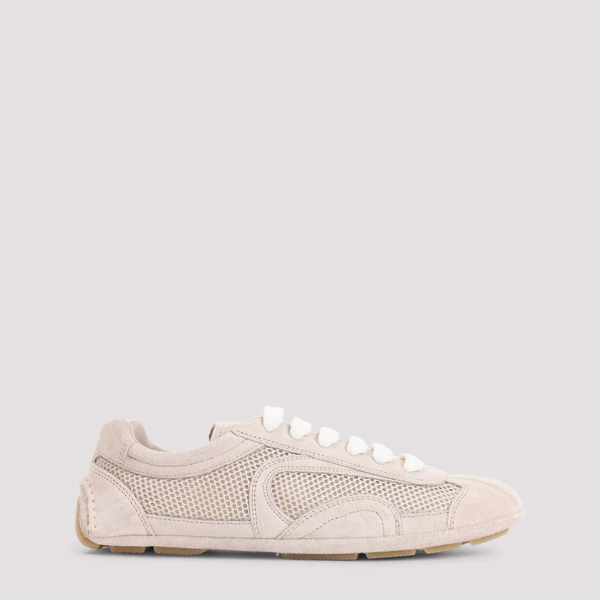 Prada Powder Pink Suede And Mesh Montecarlo Sn
