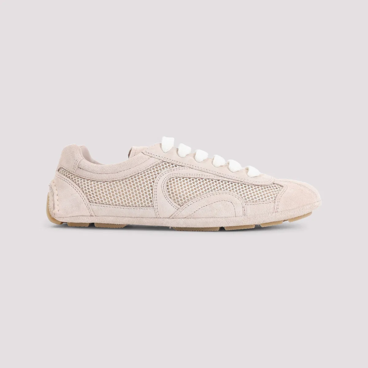 Prada Powder Pink Suede And Mesh Montecarlo Sn