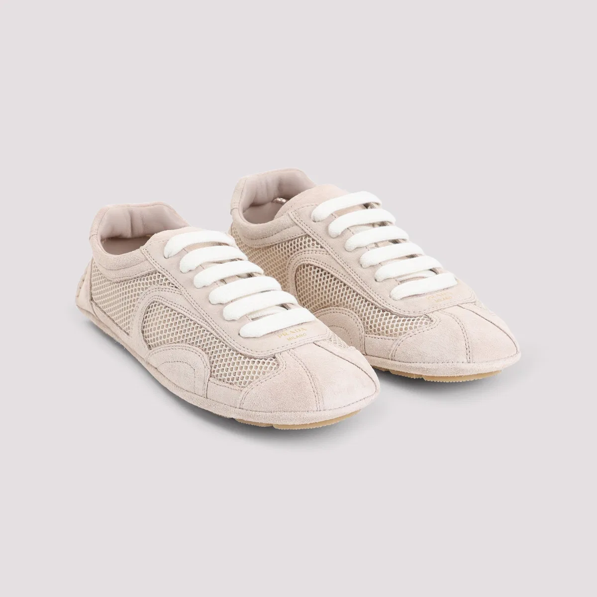 Prada Powder Pink Suede And Mesh Montecarlo Sn