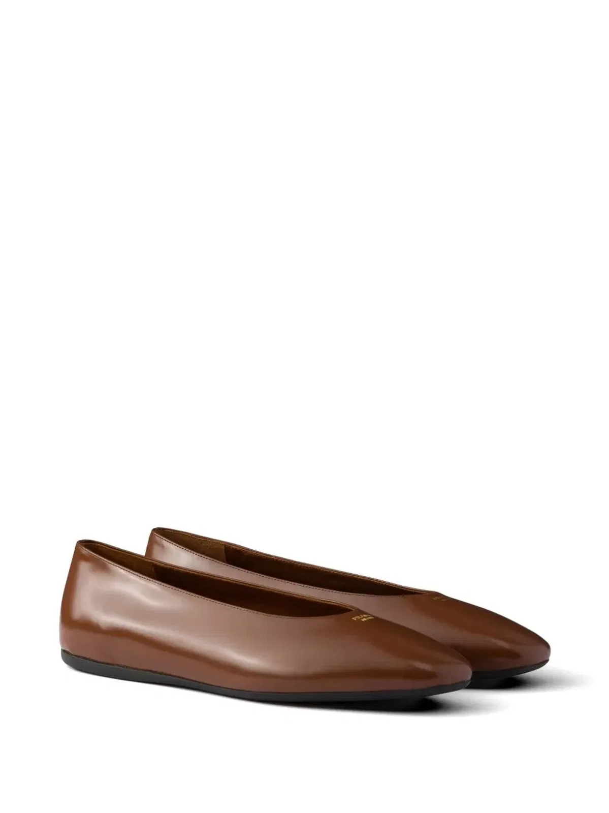 Prada Brushed Leather Ballerinas