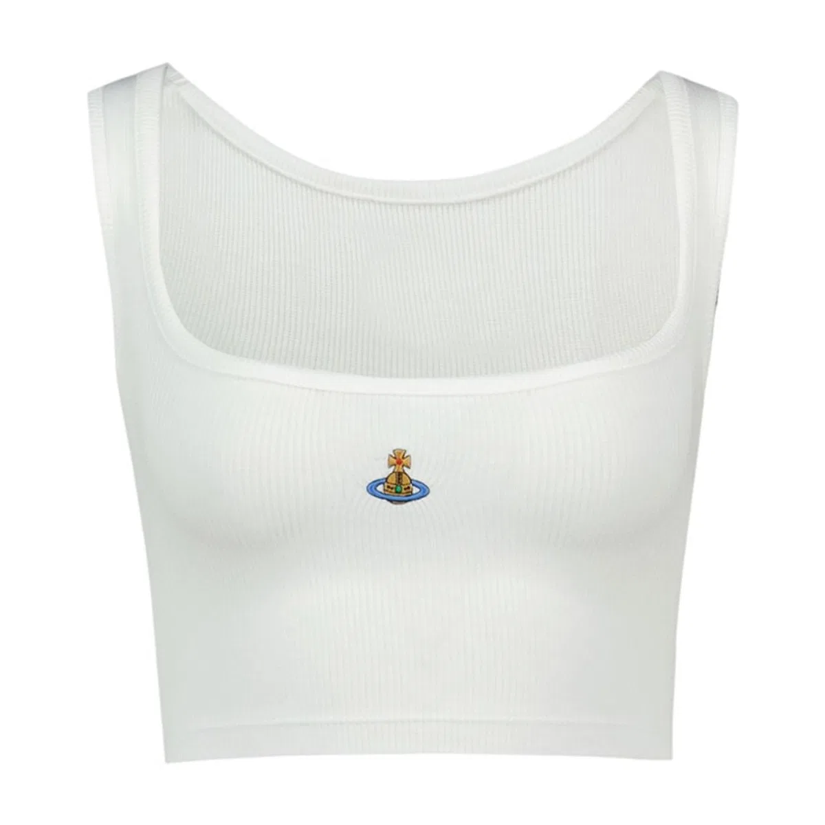 Vivienne Westwood Cropped Rib Top – – Viscose – White