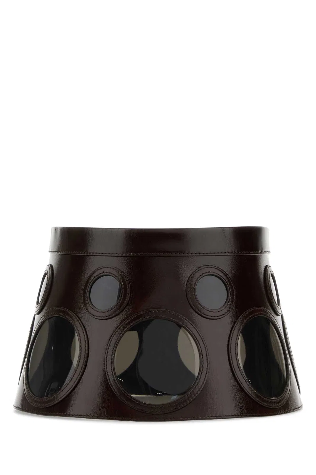 Prada Dark Brown Leather Hat