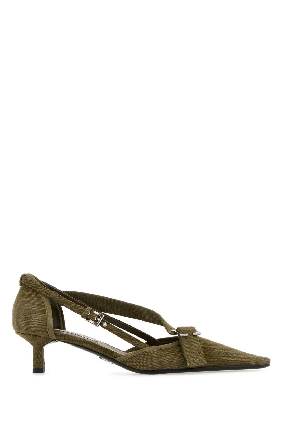 Prada Army Green Canvas Pumps