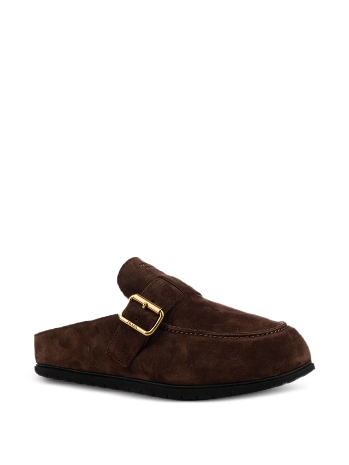 Prada Buckle-Fastening Shearling-Lined Mules