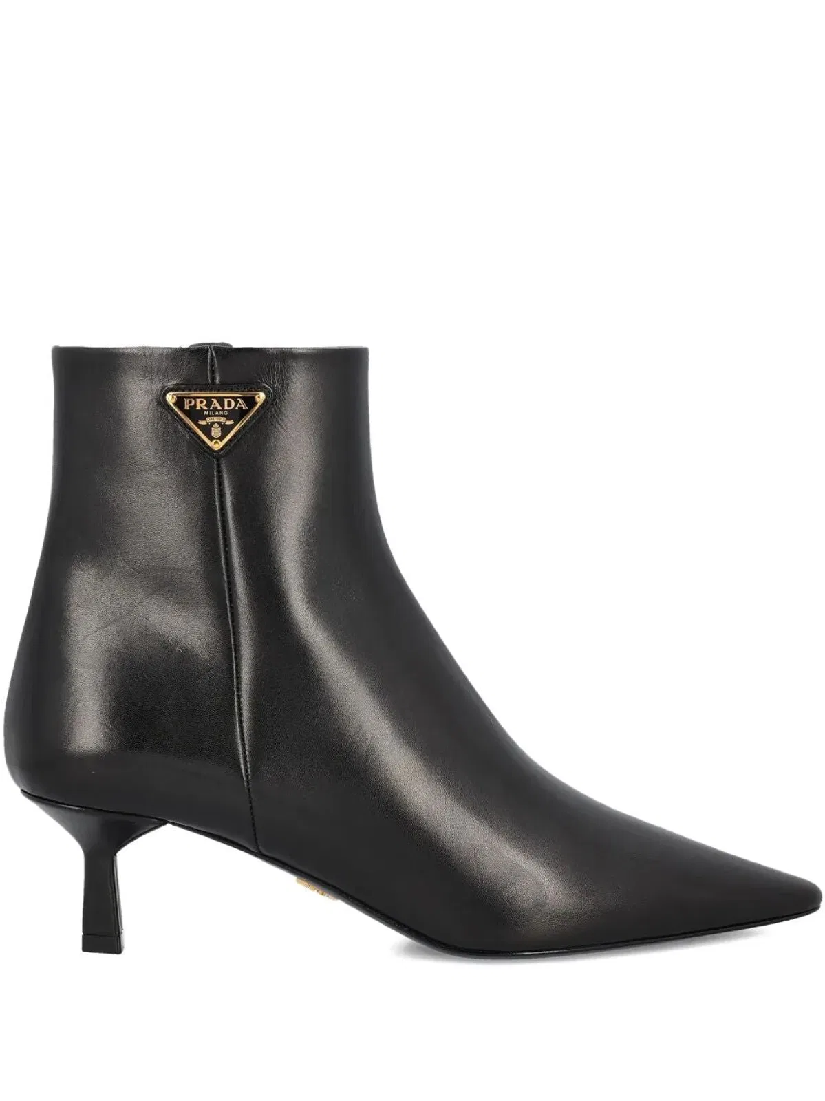 Prada Leather Pointed Ankle Boots