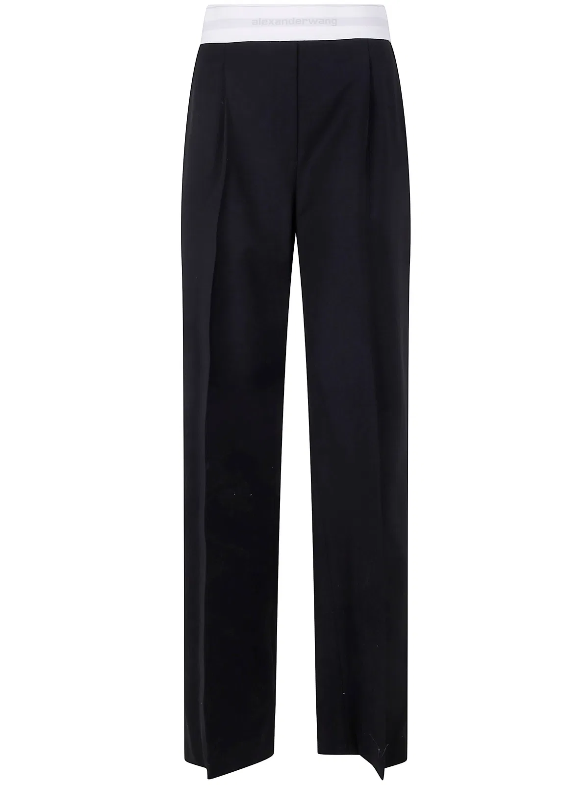 Alexander Wang High Waisted Pleated Pant With Logo Elas