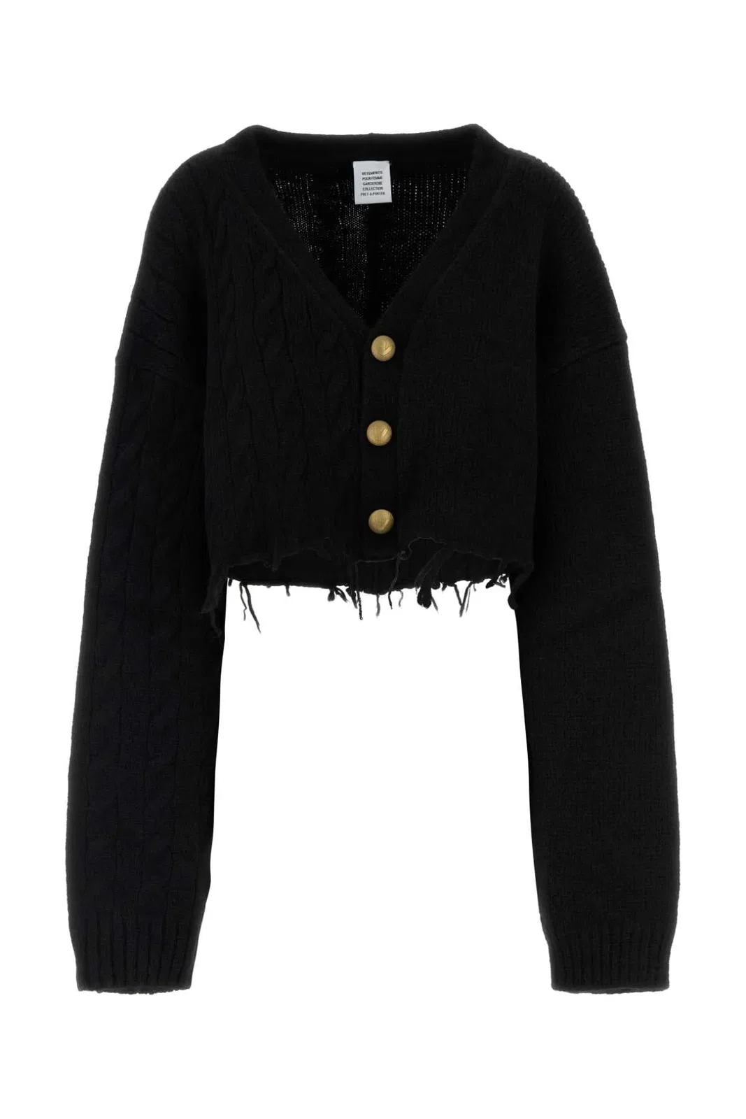 Vetements Split Cropped Cardigan