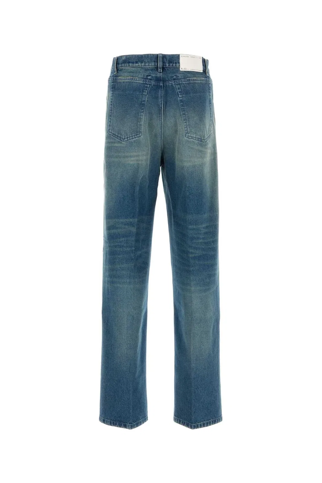 Random Identities Men Washed Denim Pants Woven