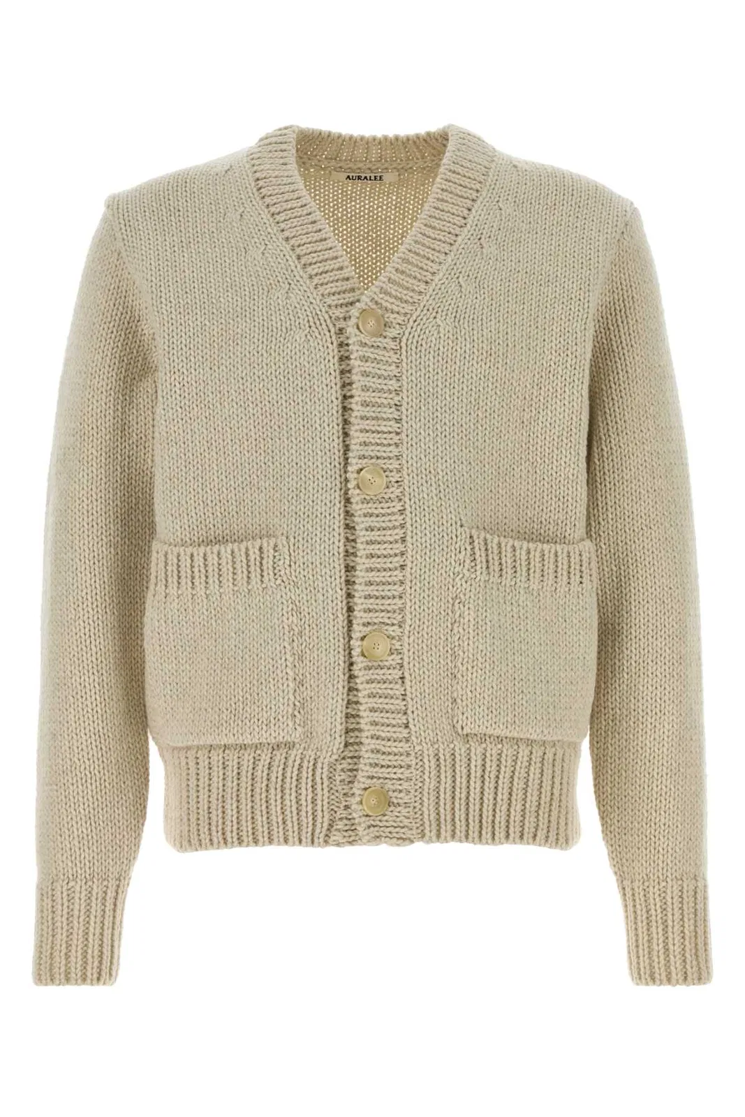 Auralee Wool Cashmere Felted Knit Cardigan
