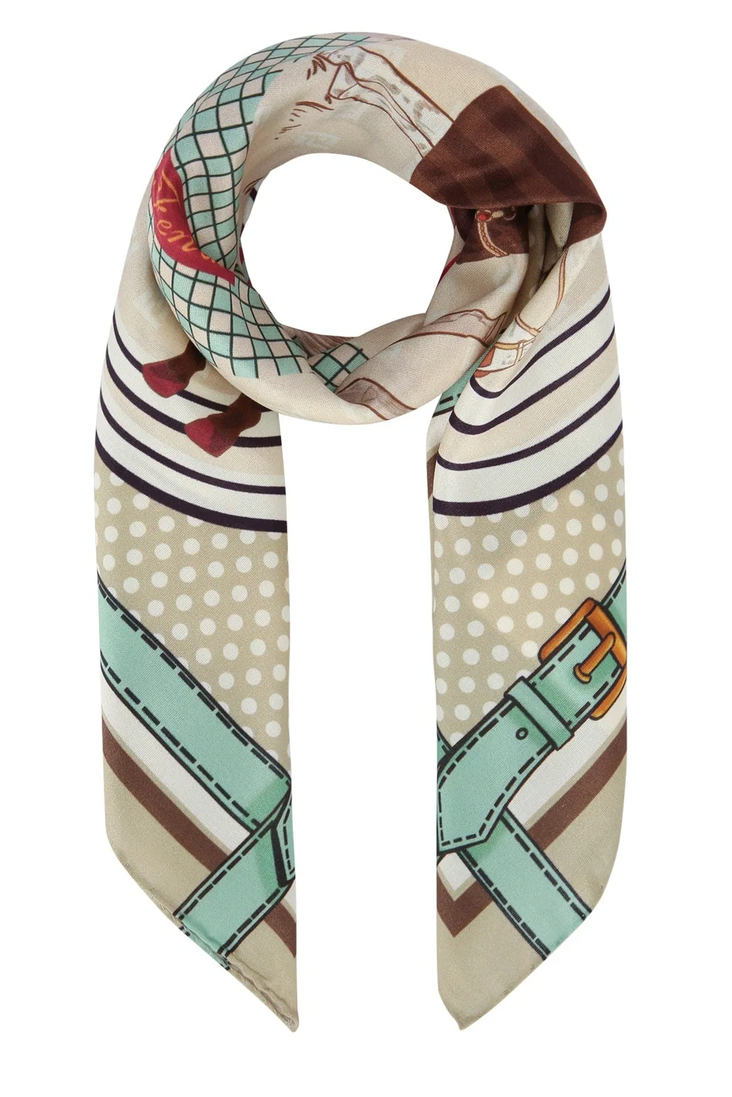 Fendi Kids Foulard 60X60 Cavalli All Ov