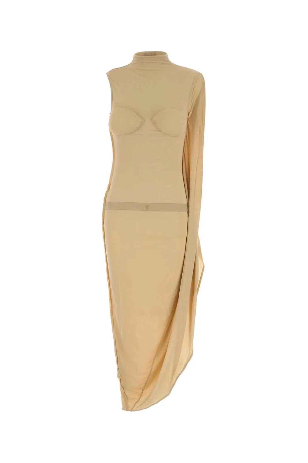 Jean Paul Gaultier Stretch Viscose Long Dress With Cotton M