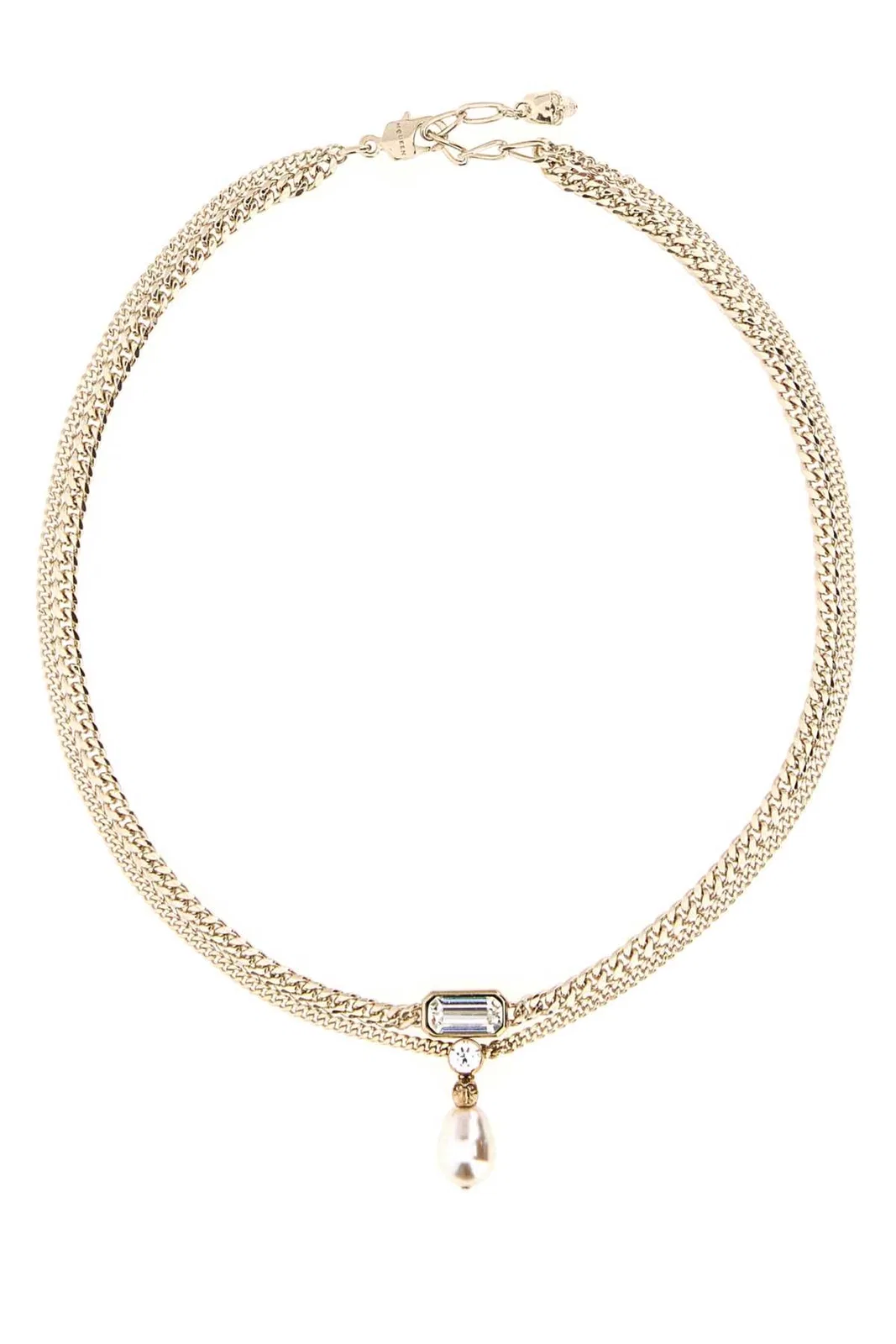 Alexander Mcqueen Skl & Crystal Neck.